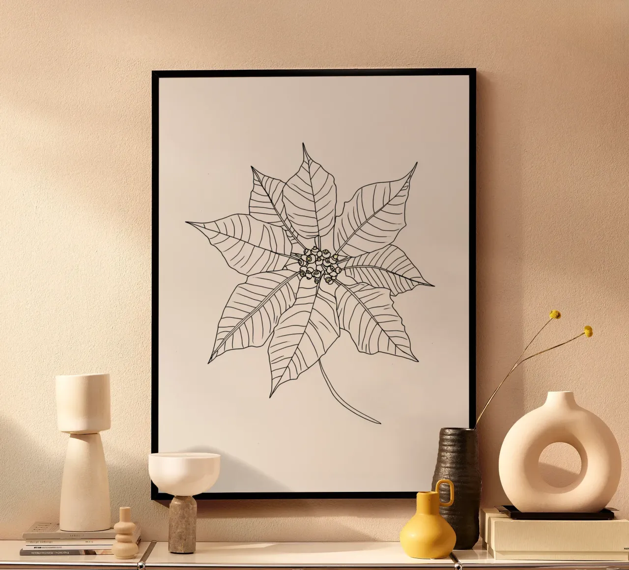 Stella di Natale - Line Art minimalista carta hahnemühle da Viv Line Art