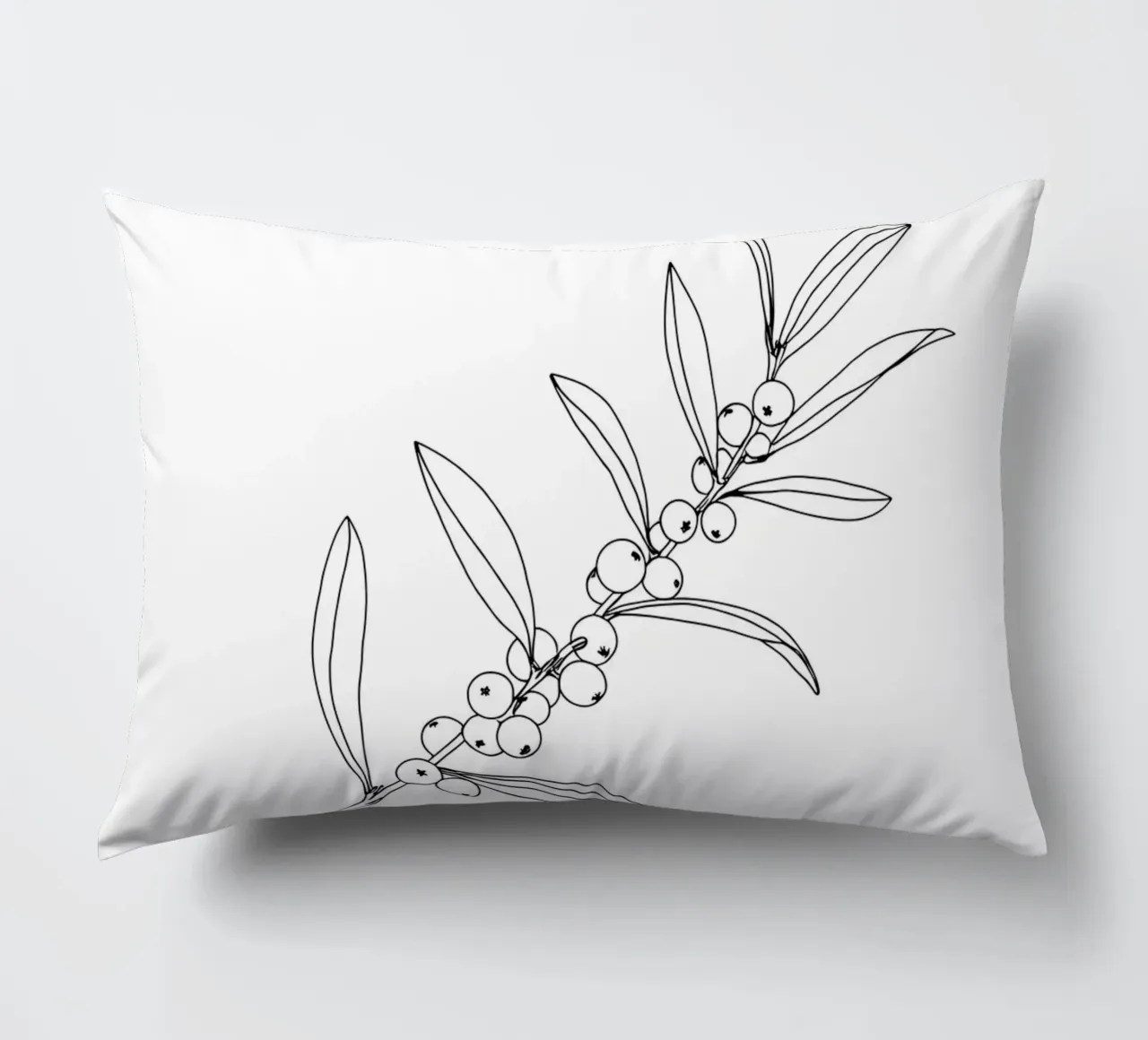 Ramo di bacche - Line Art minimalista cuscino da Viv Line Art