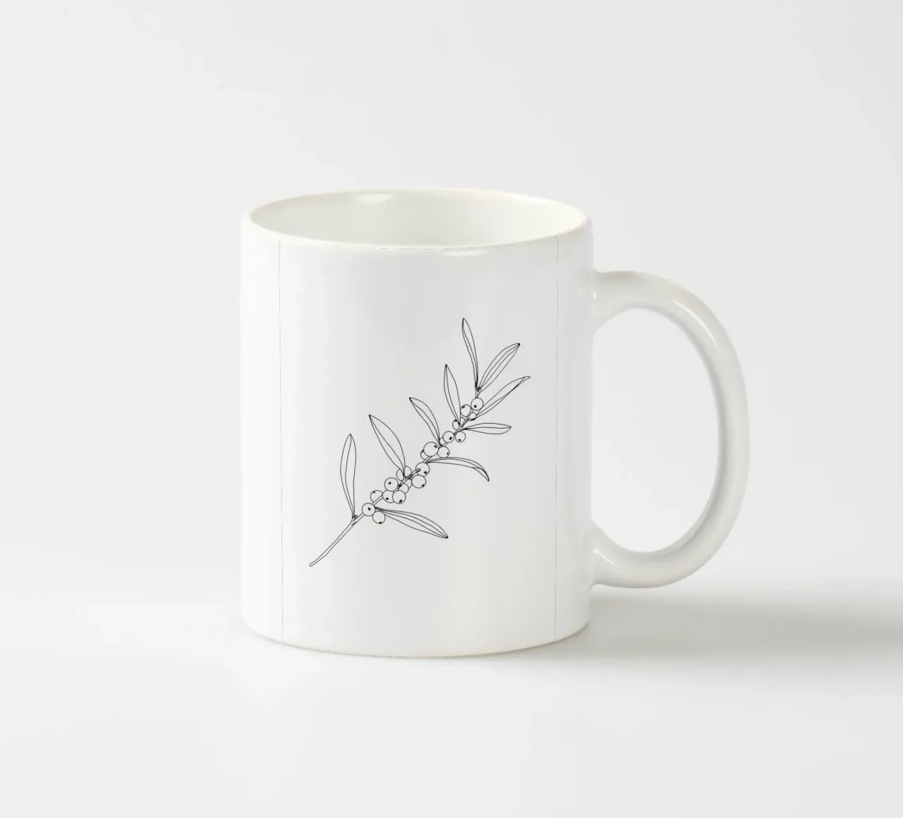 Ramo di bacche - Line Art minimalista tazza in ceramica da Viv Line Art