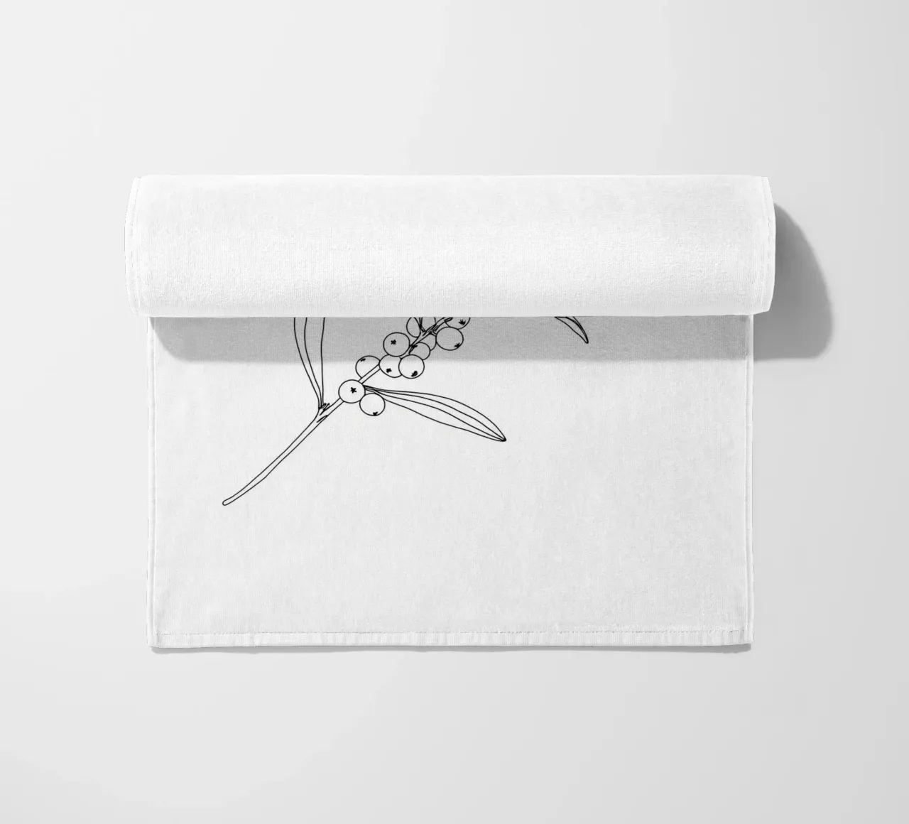 Ramo di bacche - Line Art minimalista telo mare da Viv Line Art