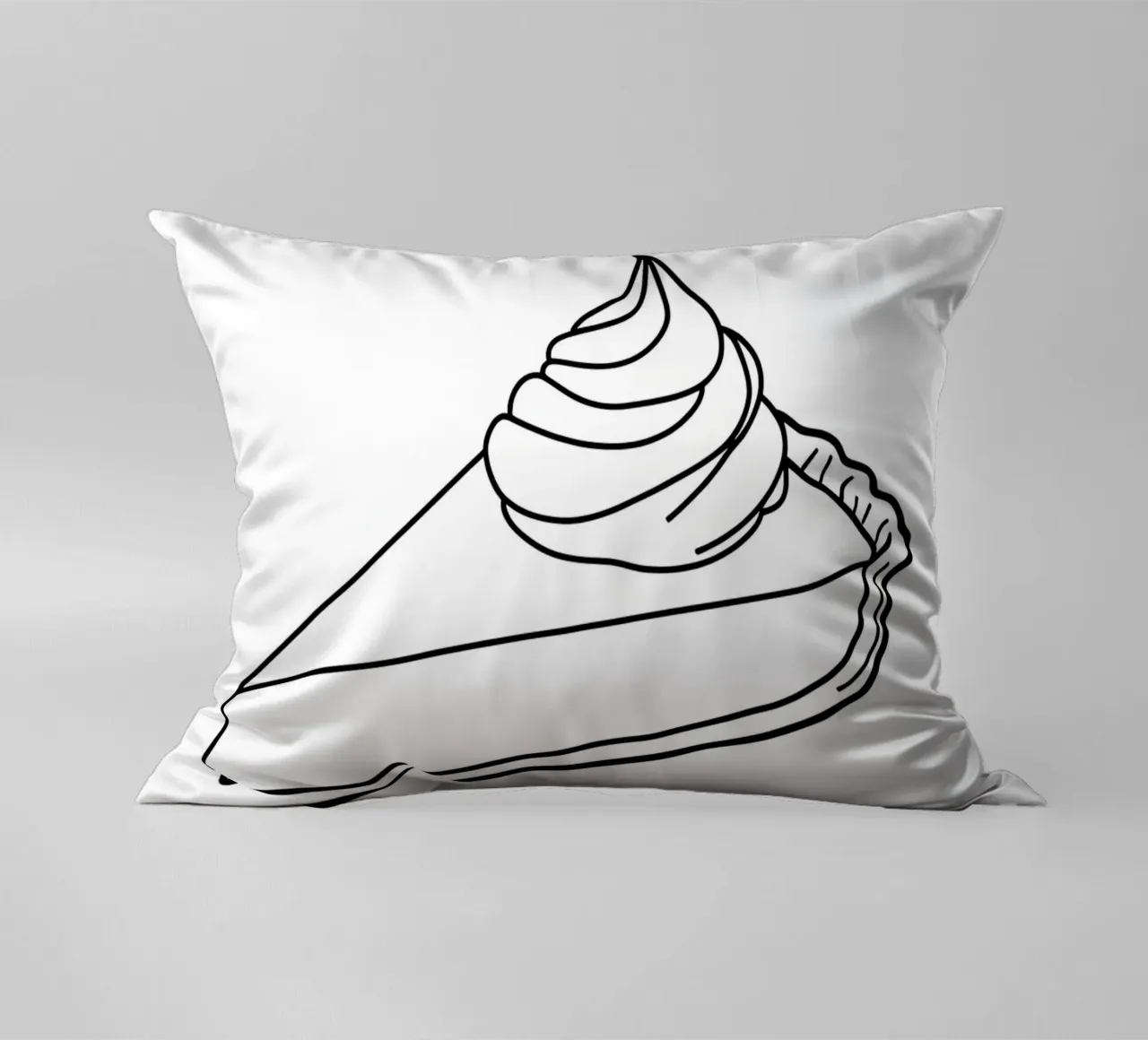 Pie Desert - Minimalist Line Art decorative cushion by Viv Line Art