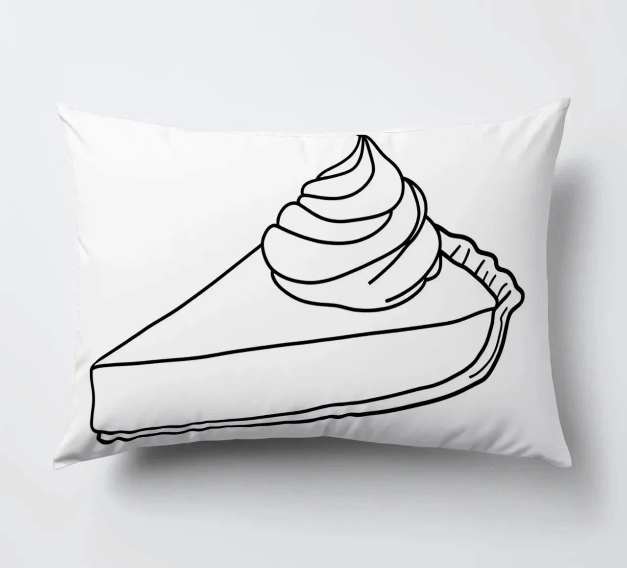 Pie Desert - Minimalist Line Art decorative cushion by Viv Line Art