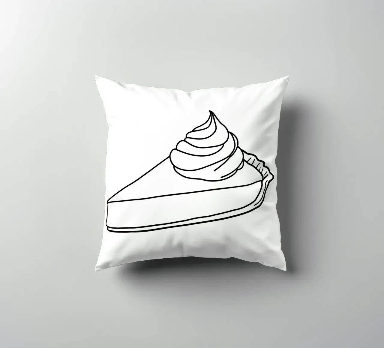 Pie Desert - Minimalist Line Art decorative cushion by Viv Line Art