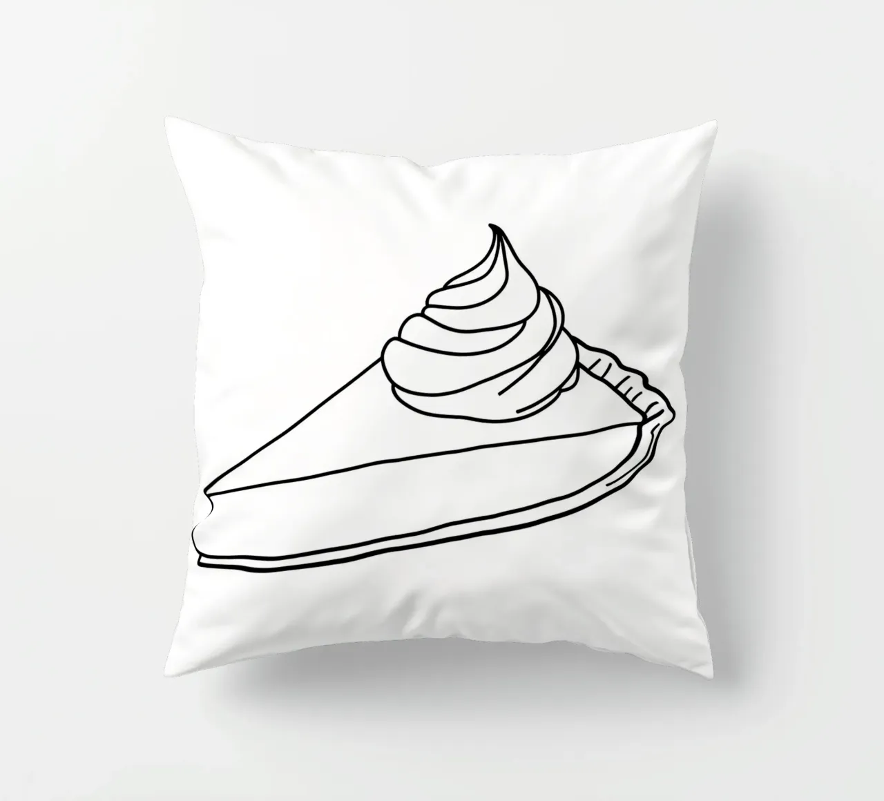 Pie Desert - Minimalist Line Art decorative cushion by Viv Line Art