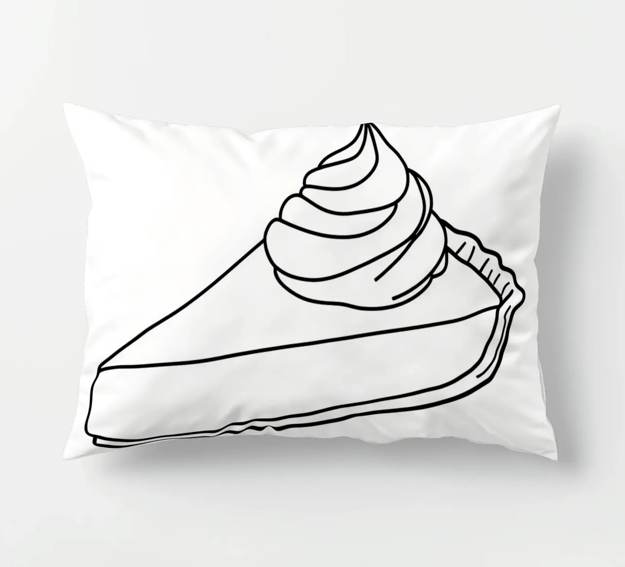 Pie Desert - Minimalist Line Art decorative cushion by Viv Line Art