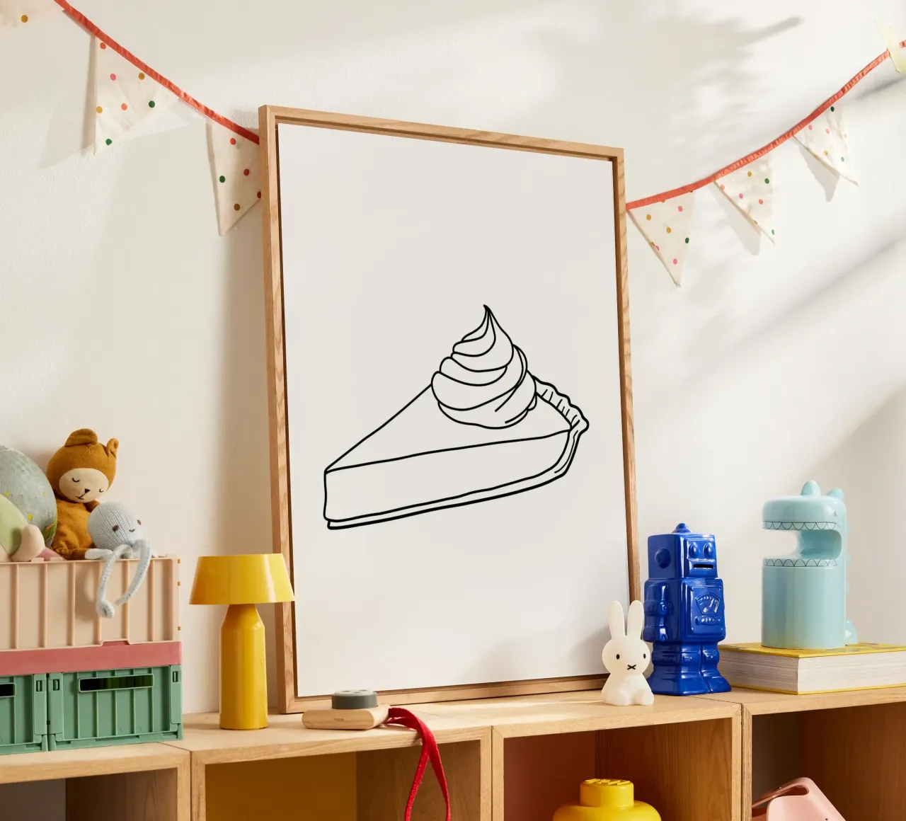 Pie Desert - Minimalist Line Art acrylic glass by Viv Line Art