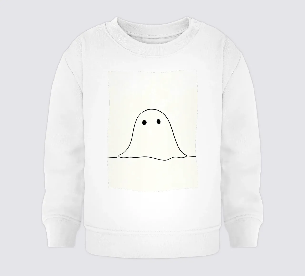 Kleines Gespenst - Minimalistische Linienkunst Baby Sweatshirt von Viv Line Art