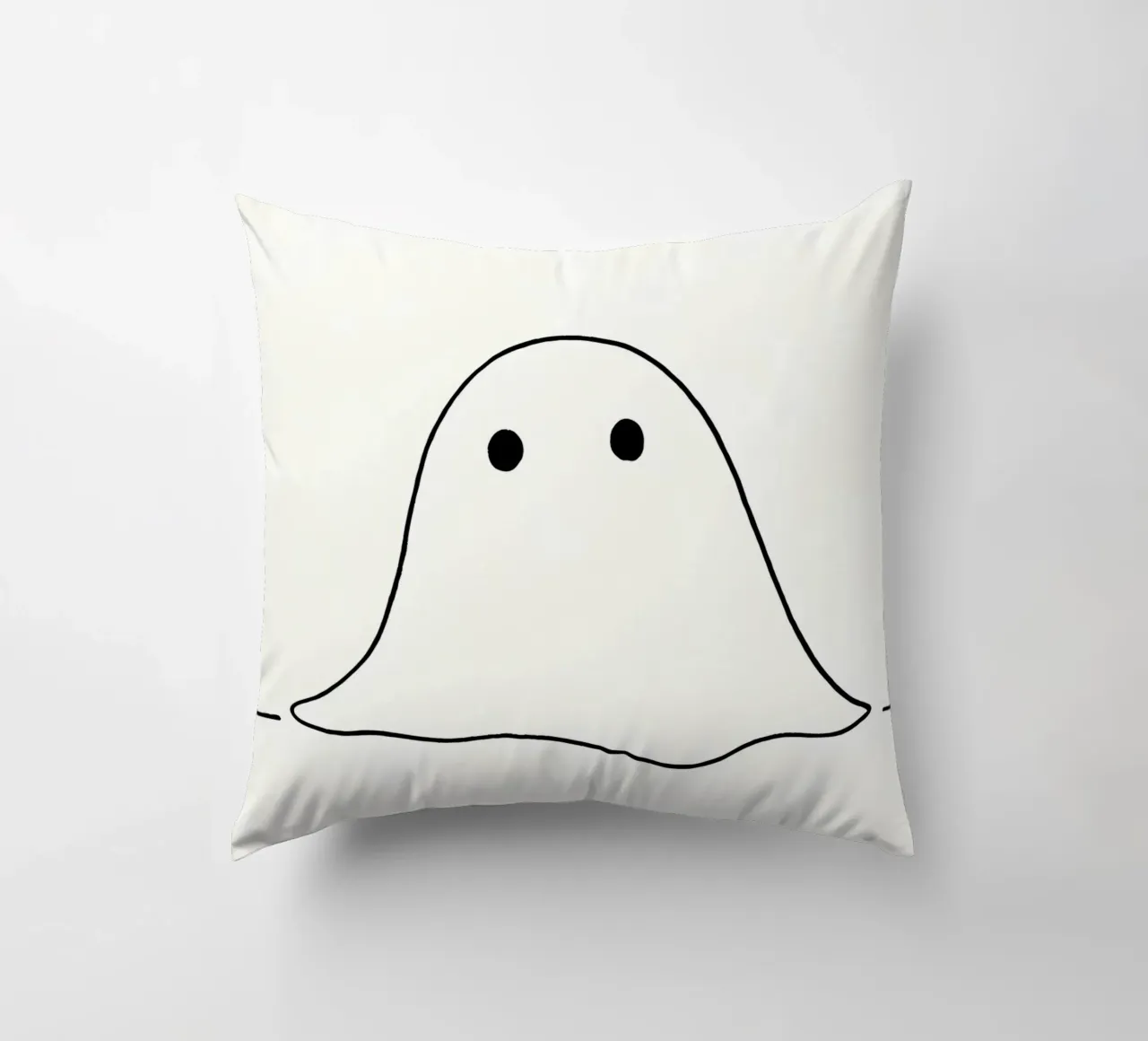 Little Ghost - Minimalist Line Art decorative cushion by Viv Line Art
