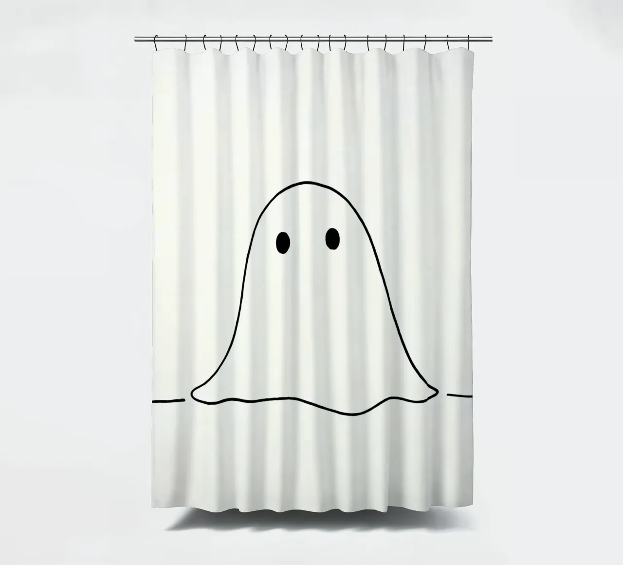 Little Ghost - Minimalist Line Art shower curtain by Viv Line Art