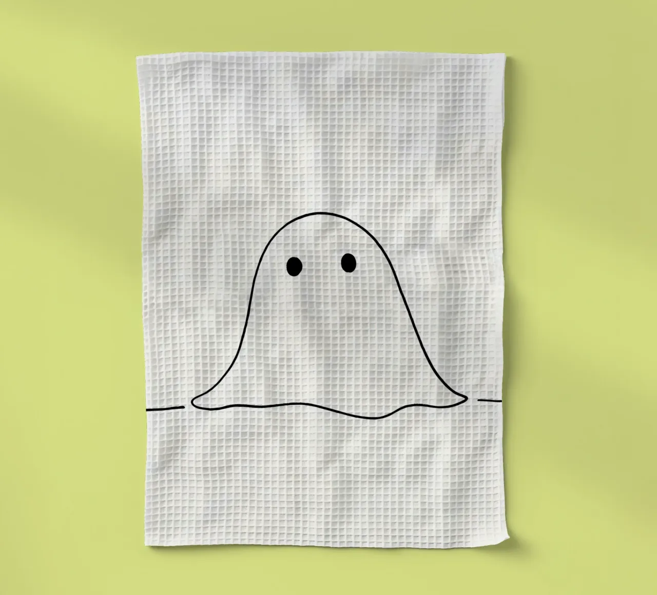 Little Ghost - Minimalist Line Art tea towel by Viv Line Art