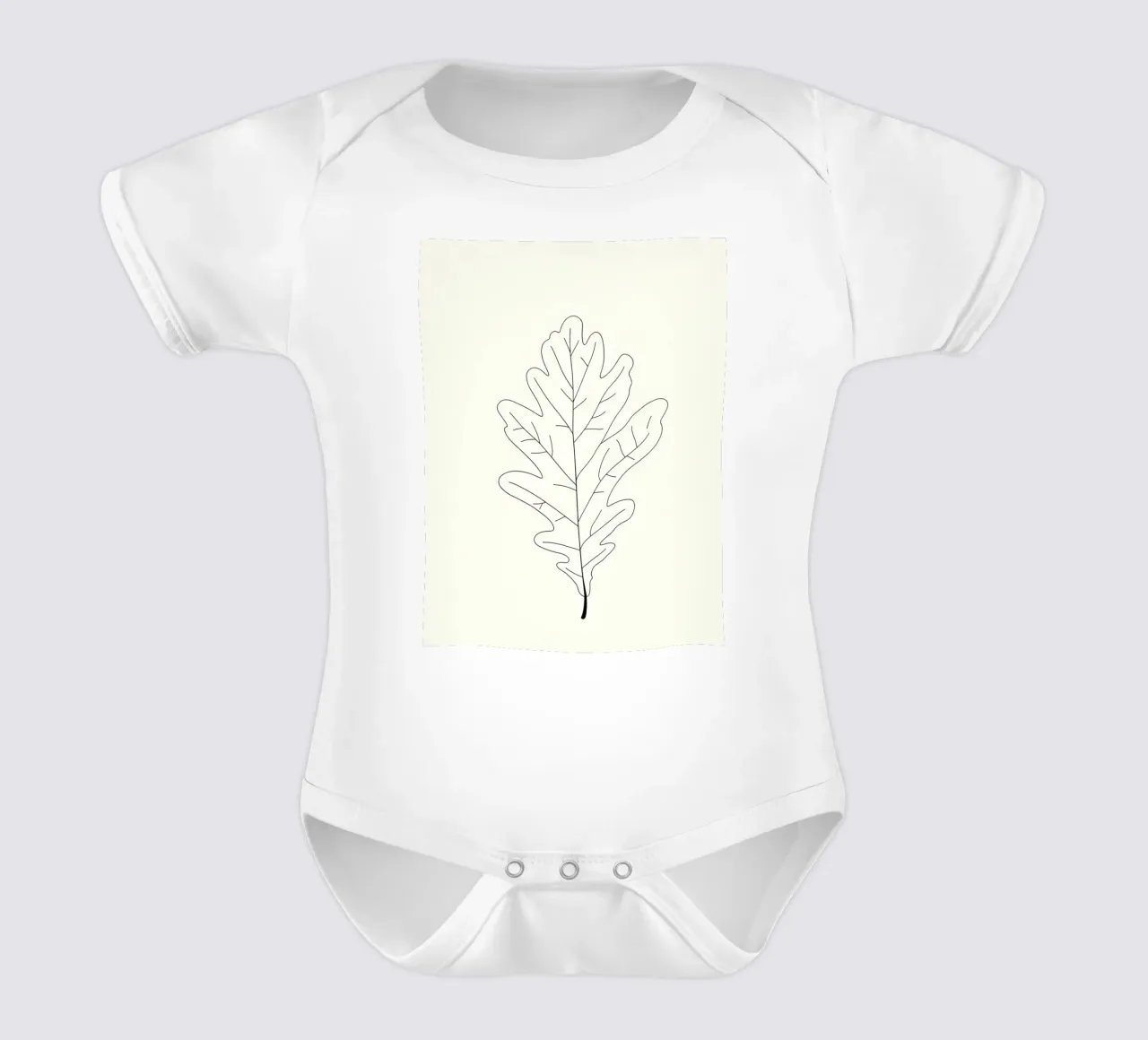 Foglia di quercia - Line art minimalista body neonato maniche corte da Viv Line Art
