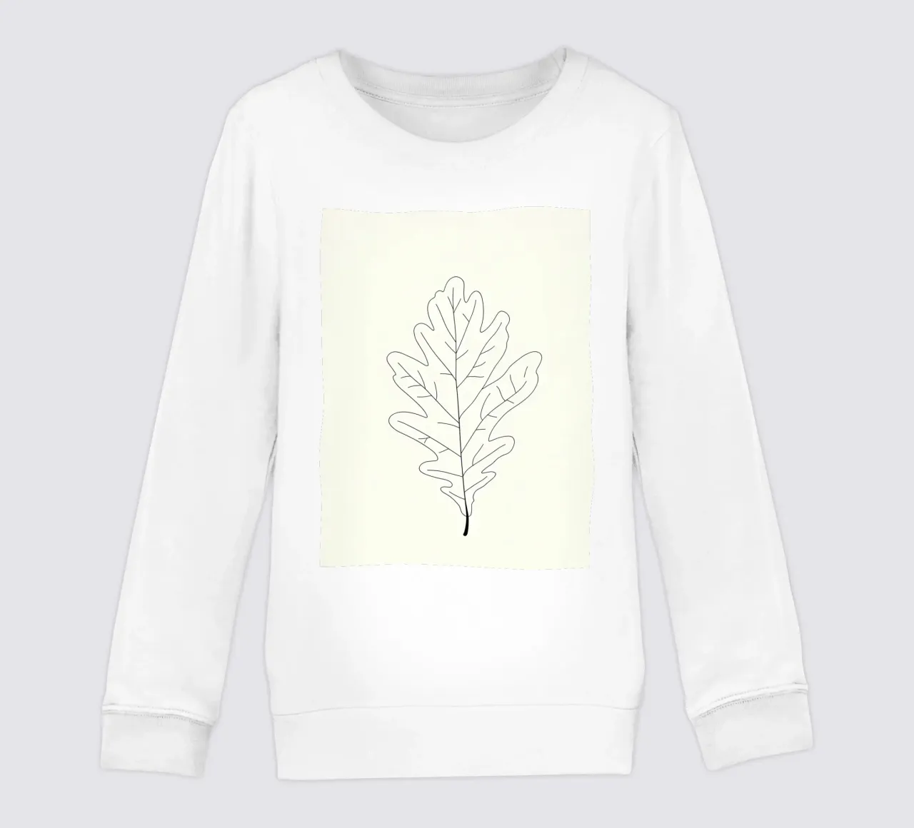 Foglia di quercia - Line art minimalista felpa bambino da Viv Line Art