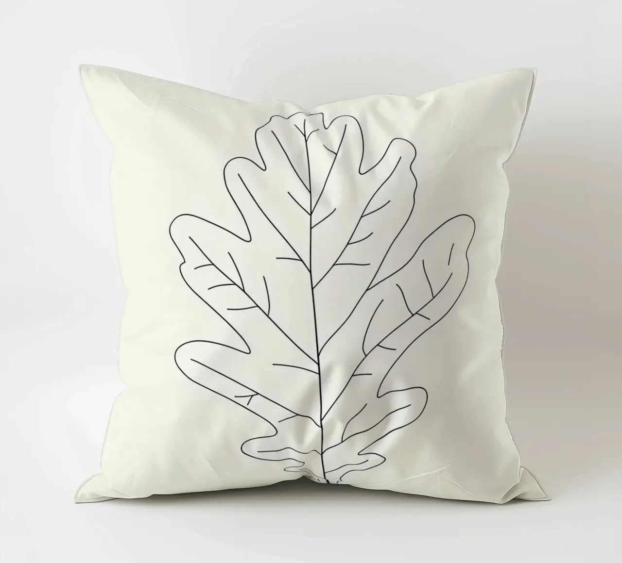 Foglia di quercia - Line art minimalista cuscino da Viv Line Art