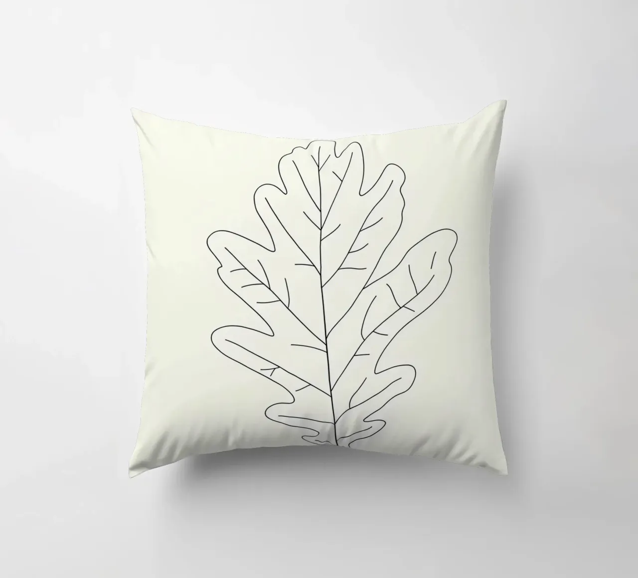 Foglia di quercia - Line art minimalista cuscino da Viv Line Art