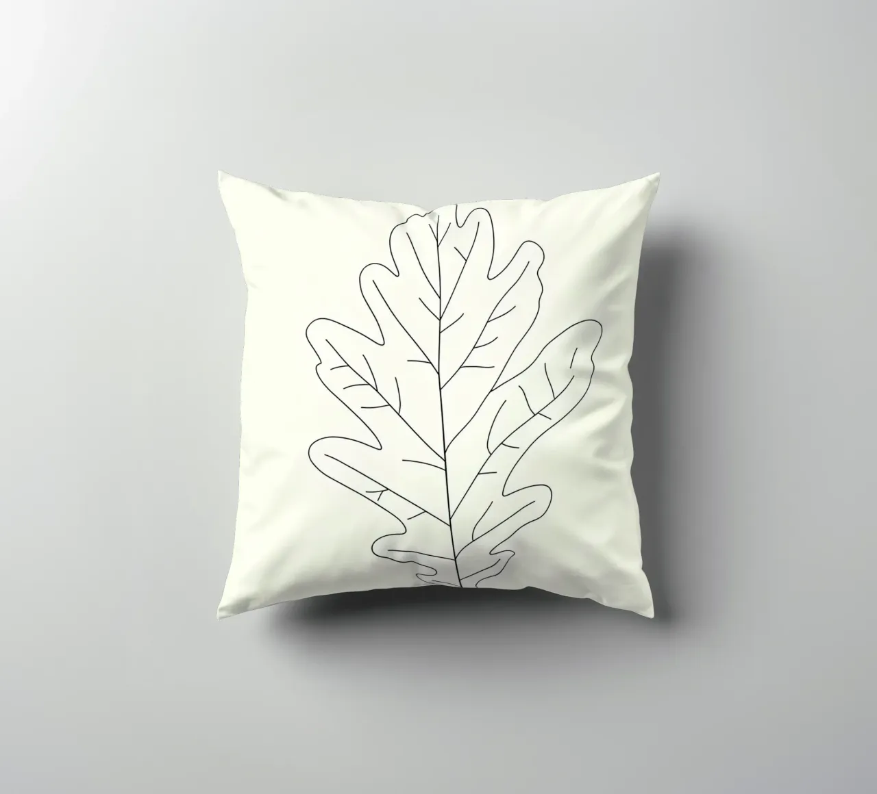 Foglia di quercia - Line art minimalista cuscino da Viv Line Art