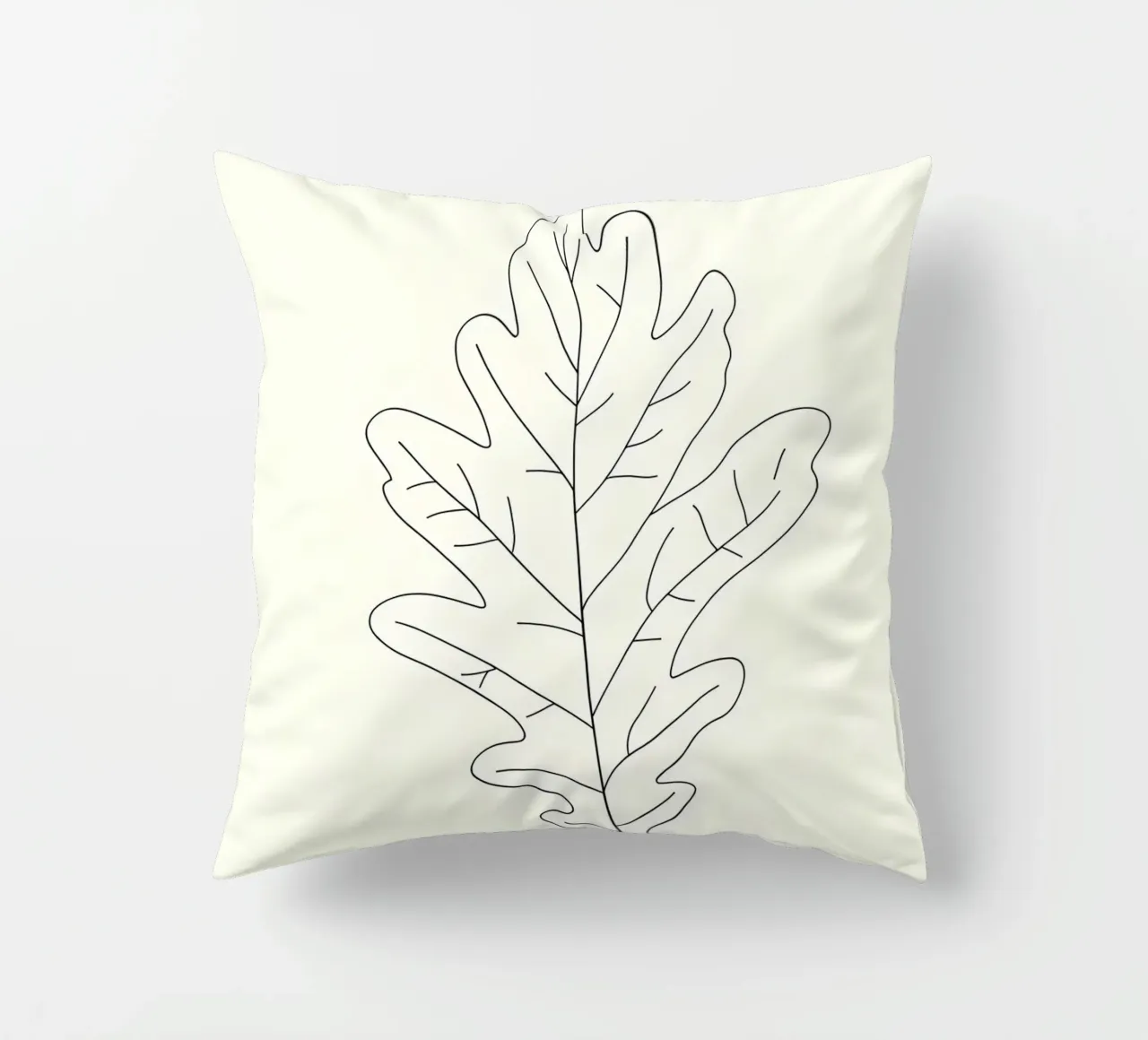 Foglia di quercia - Line art minimalista cuscino da Viv Line Art