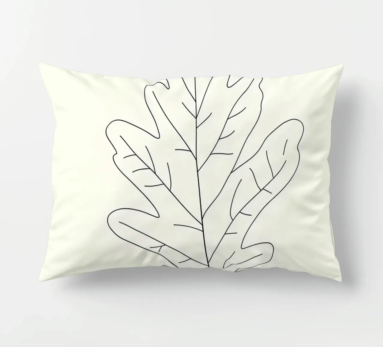 Foglia di quercia - Line art minimalista cuscino da Viv Line Art