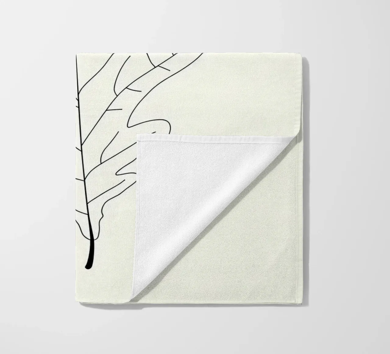 Foglia di quercia - Line art minimalista telo mare da Viv Line Art
