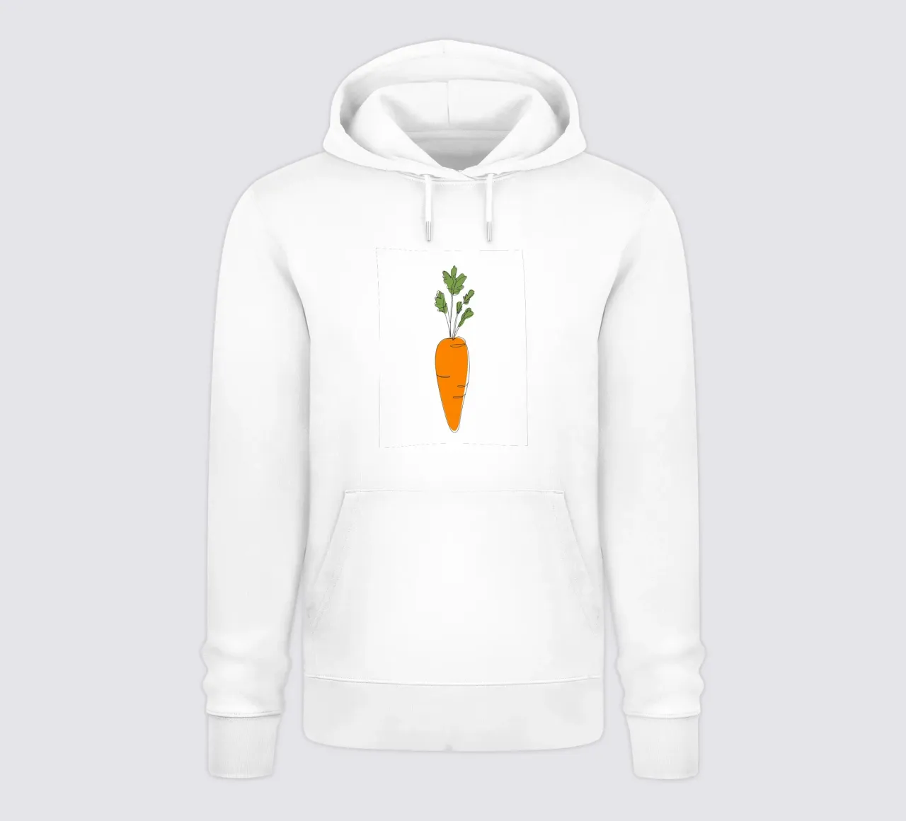 Carota - Line art minimalista felpa con cappuccio da Viv Line Art