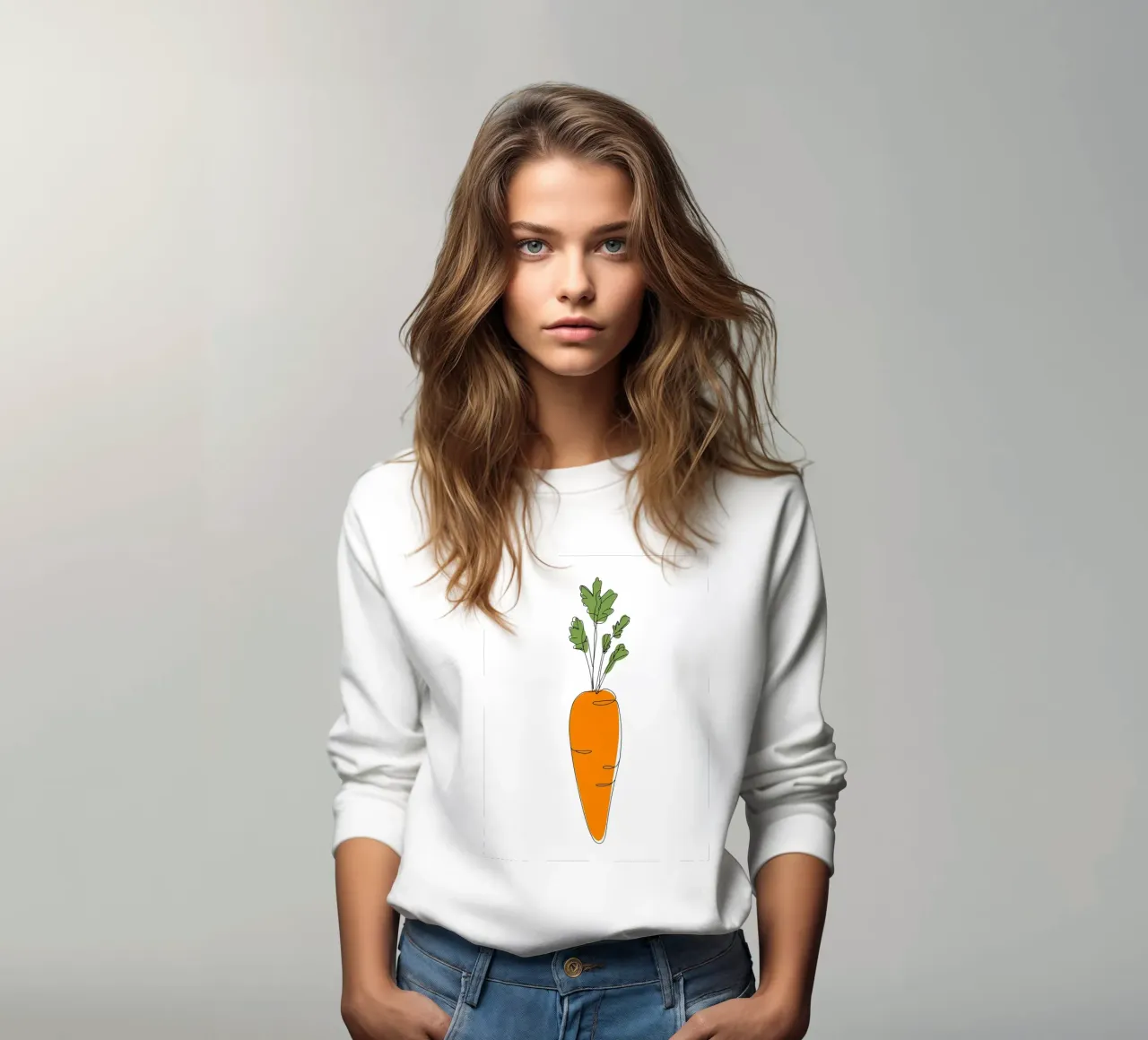 Carota - Line art minimalista felpa da Viv Line Art