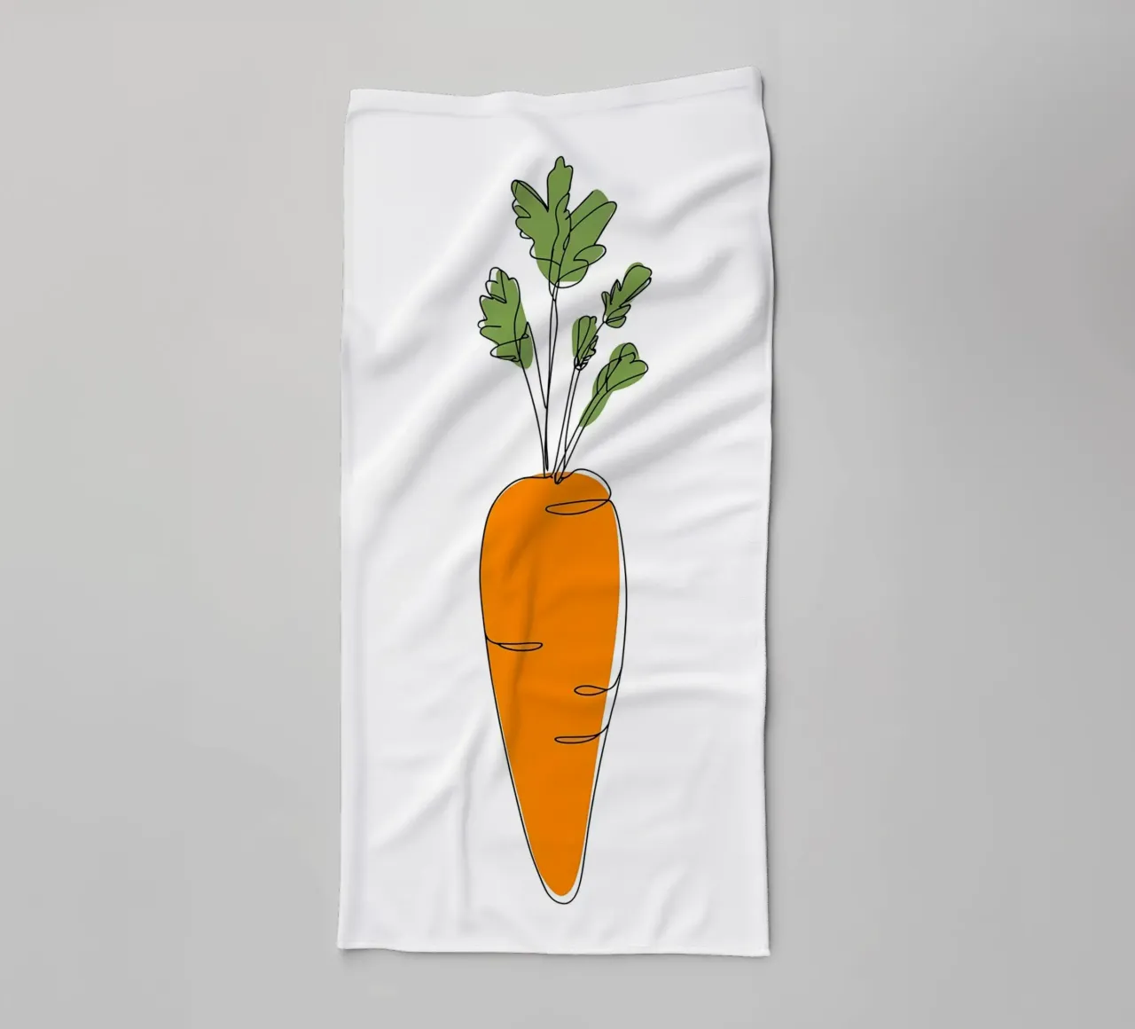 Carrot - Minimalist Line Art towel by Viv Line Art