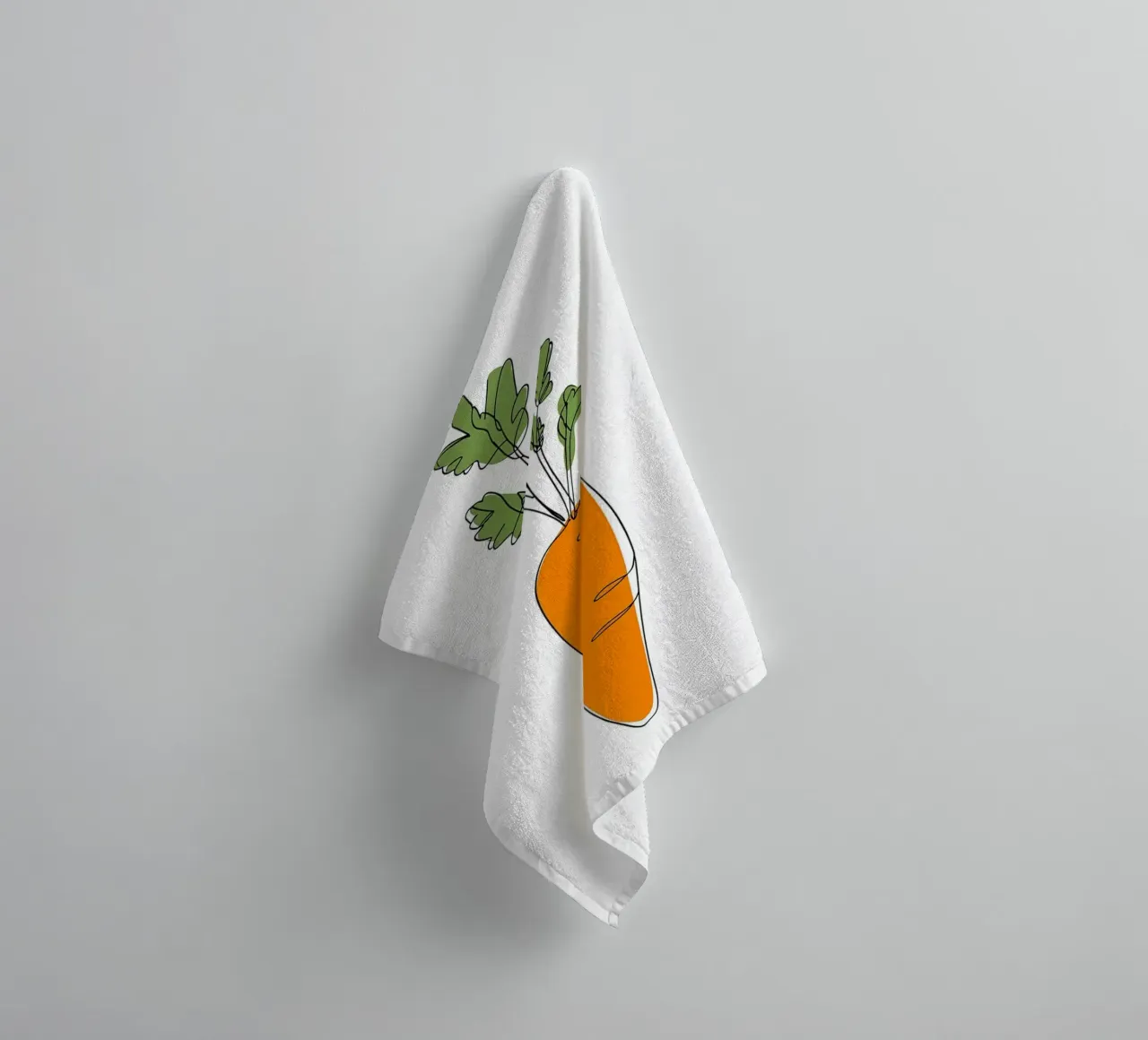 Carrot - Minimalist Line Art towel by Viv Line Art