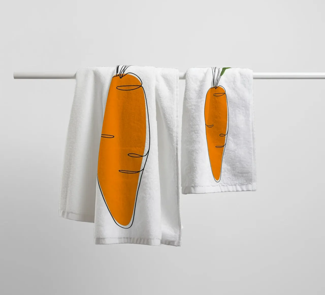 Carrot - Minimalist Line Art towel by Viv Line Art