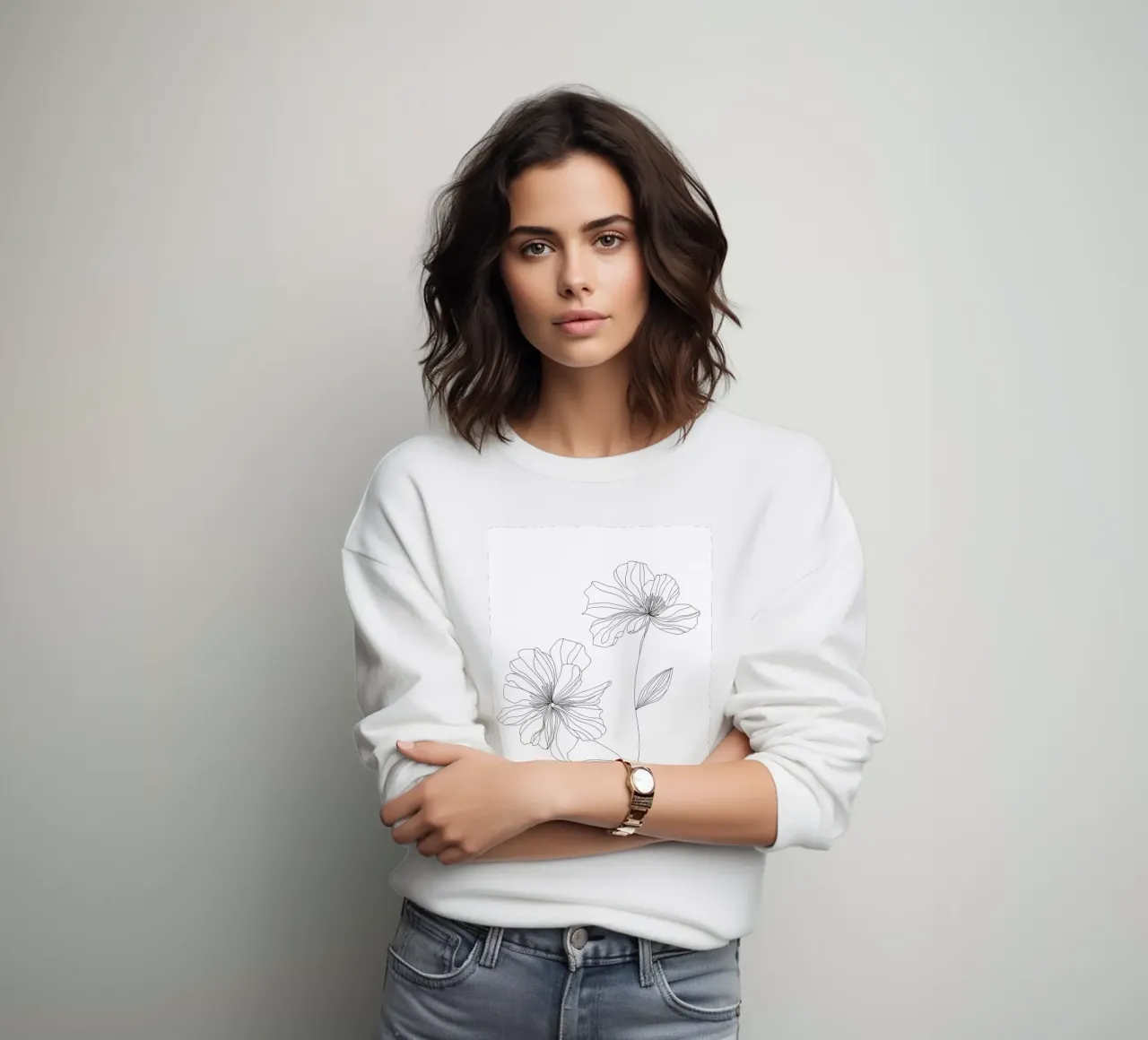 Fiori - Line art minimalista felpa da Viv Line Art