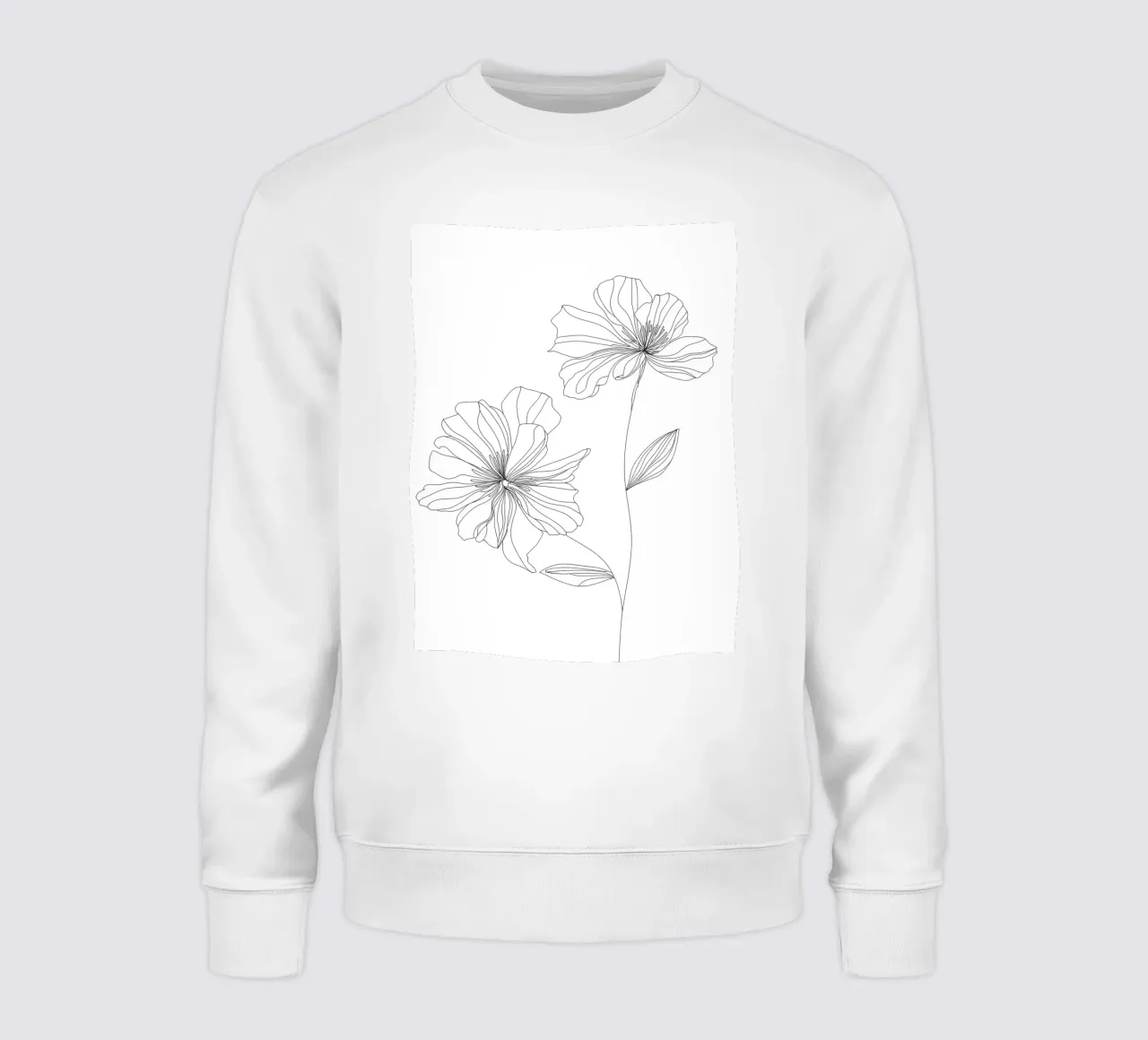 Fiori - Line art minimalista felpa da Viv Line Art