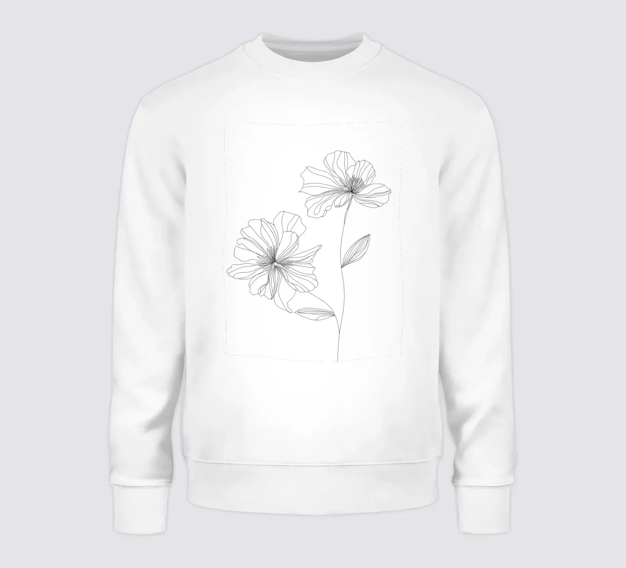 Fiori - Line art minimalista felpa da Viv Line Art