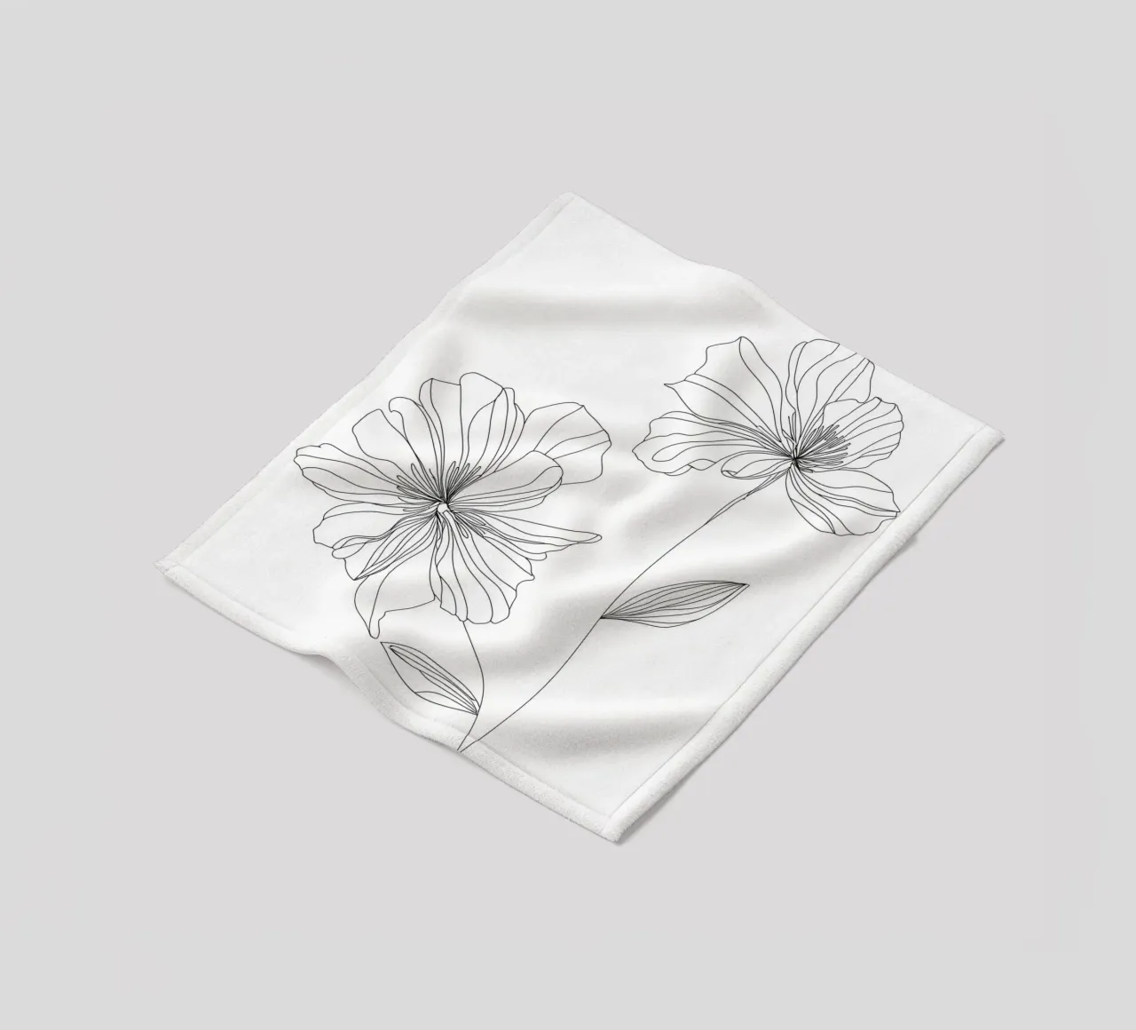 Fiori - Line art minimalista coperta in pile da Viv Line Art