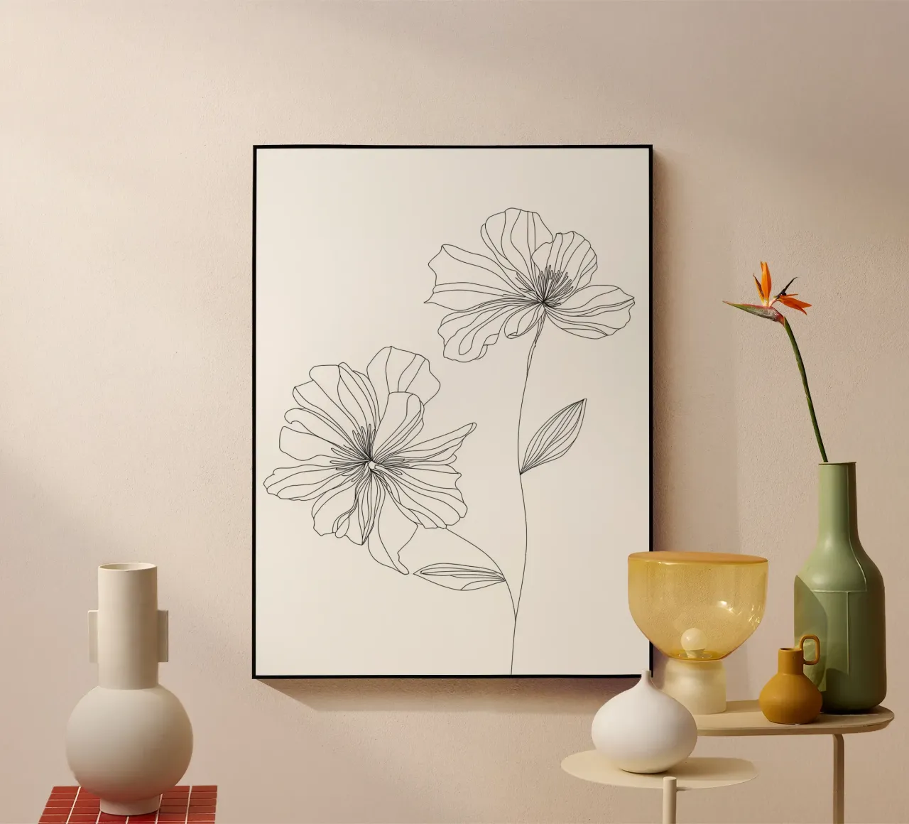 Fiori - Line art minimalista plexiglass da Viv Line Art