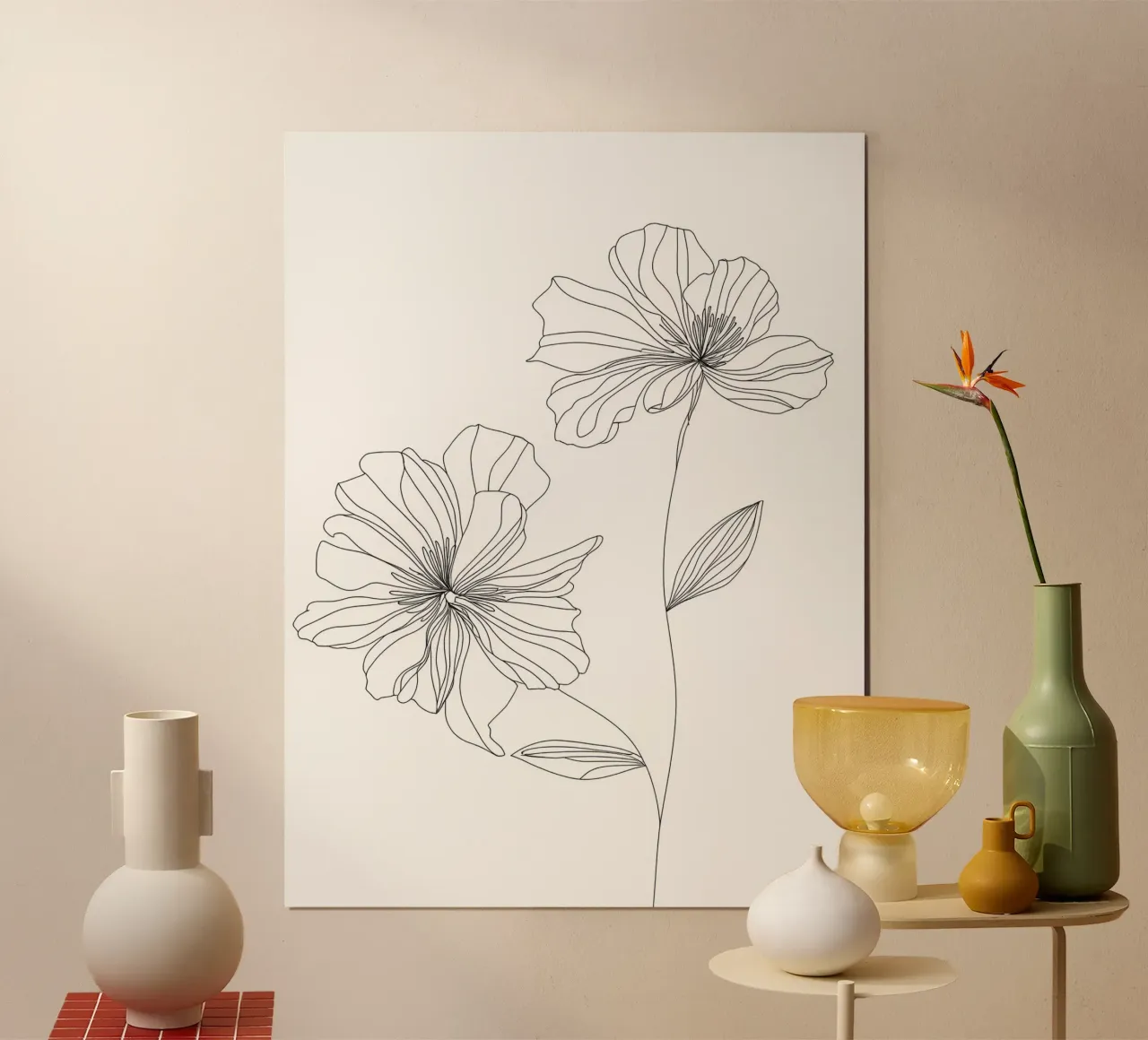 Fiori - Line art minimalista carta hahnemühle da Viv Line Art