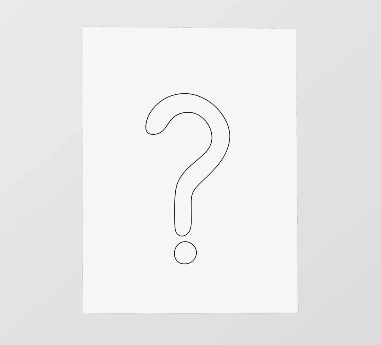 Un grande punto interrogativo - Line art minimalista pellicola backlit da Viv Line Art