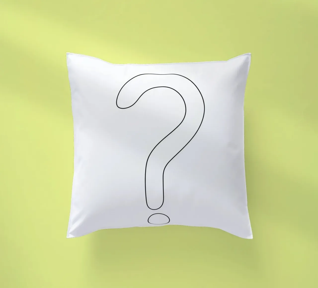 A Big Question Mark - Minimalist Line Art decorative cushion by Viv Line Art
