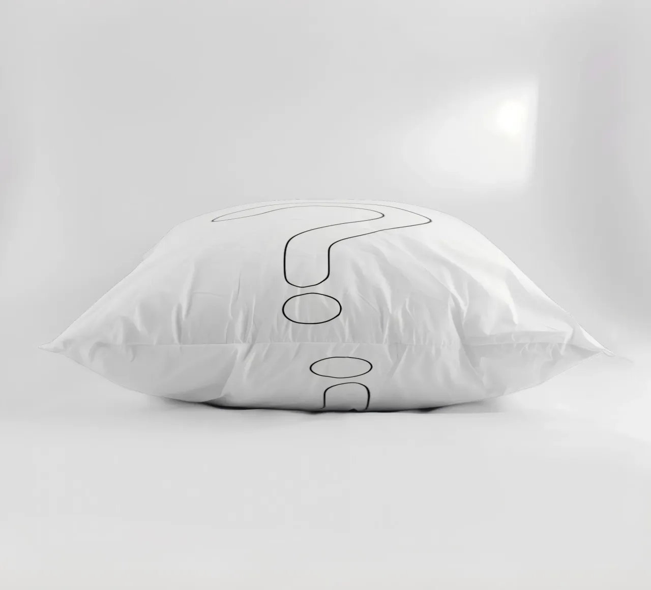 A Big Question Mark - Minimalist Line Art decorative cushion by Viv Line Art