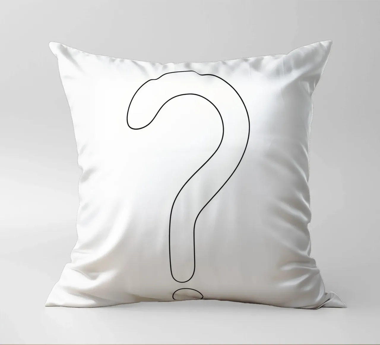 A Big Question Mark - Minimalist Line Art decorative cushion by Viv Line Art