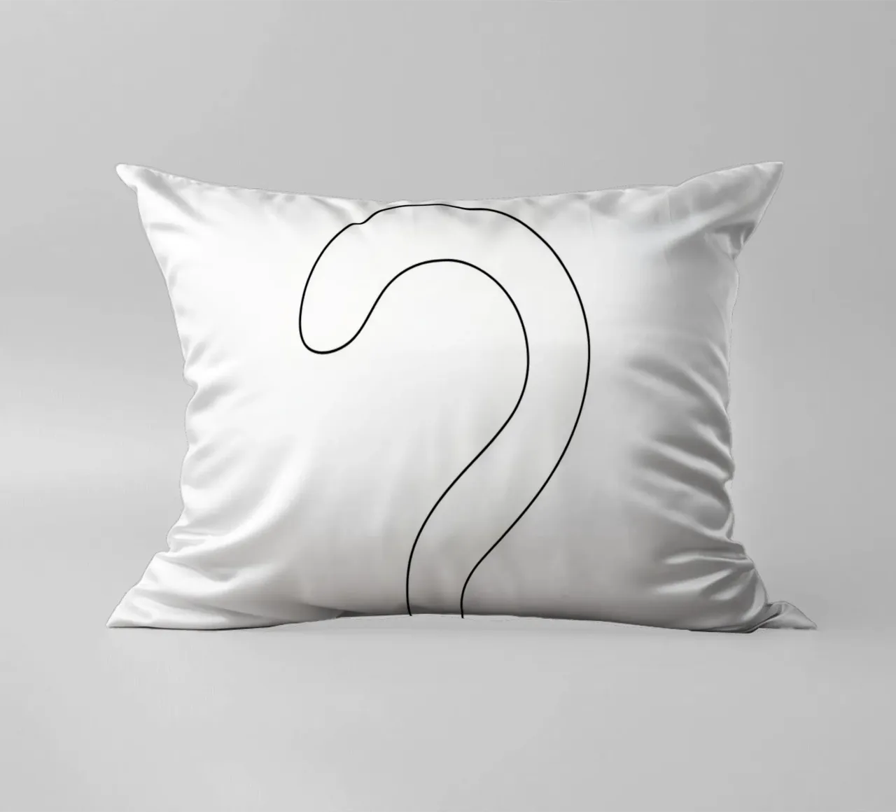 A Big Question Mark - Minimalist Line Art decorative cushion by Viv Line Art