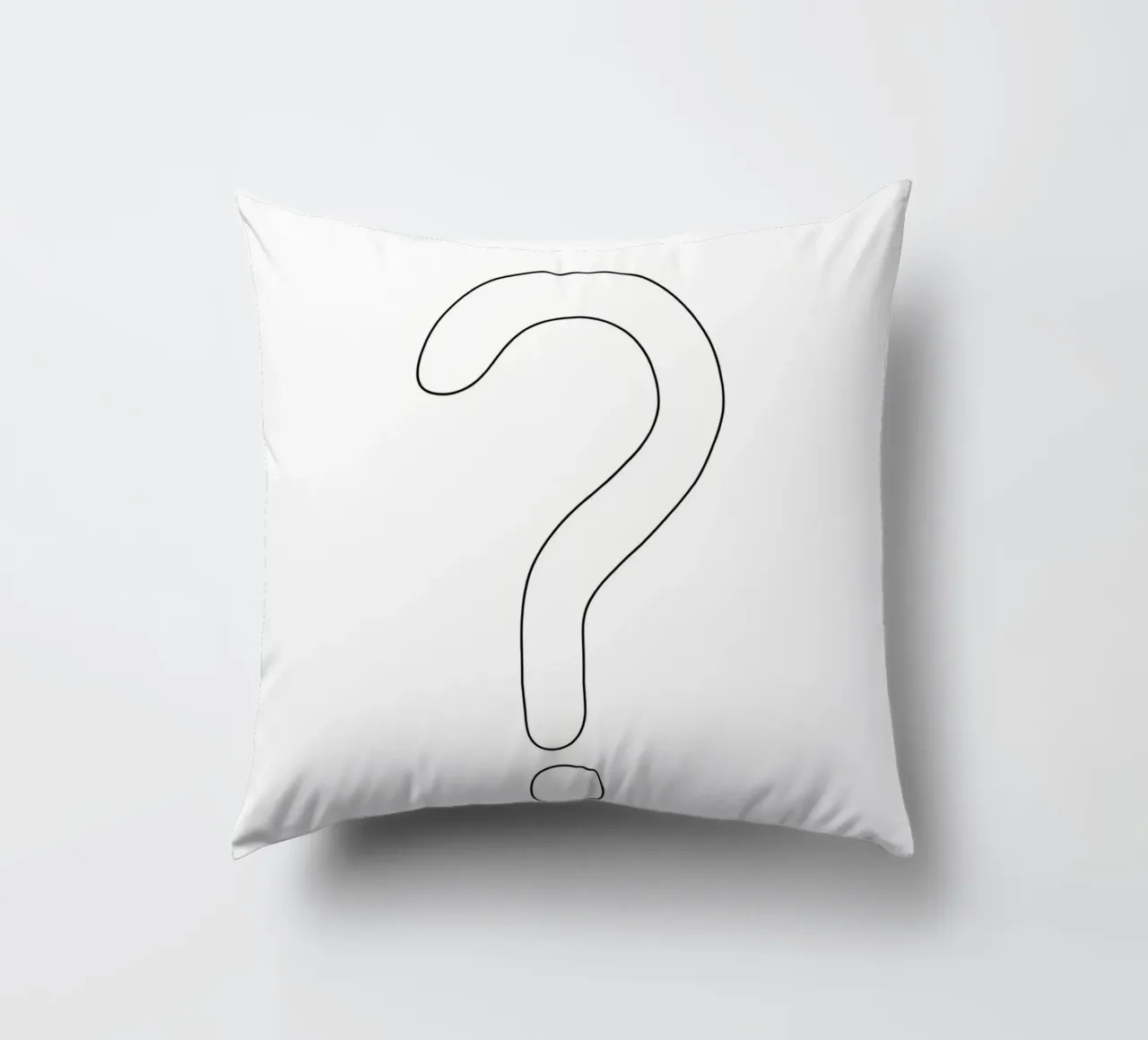 A Big Question Mark - Minimalist Line Art decorative cushion by Viv Line Art