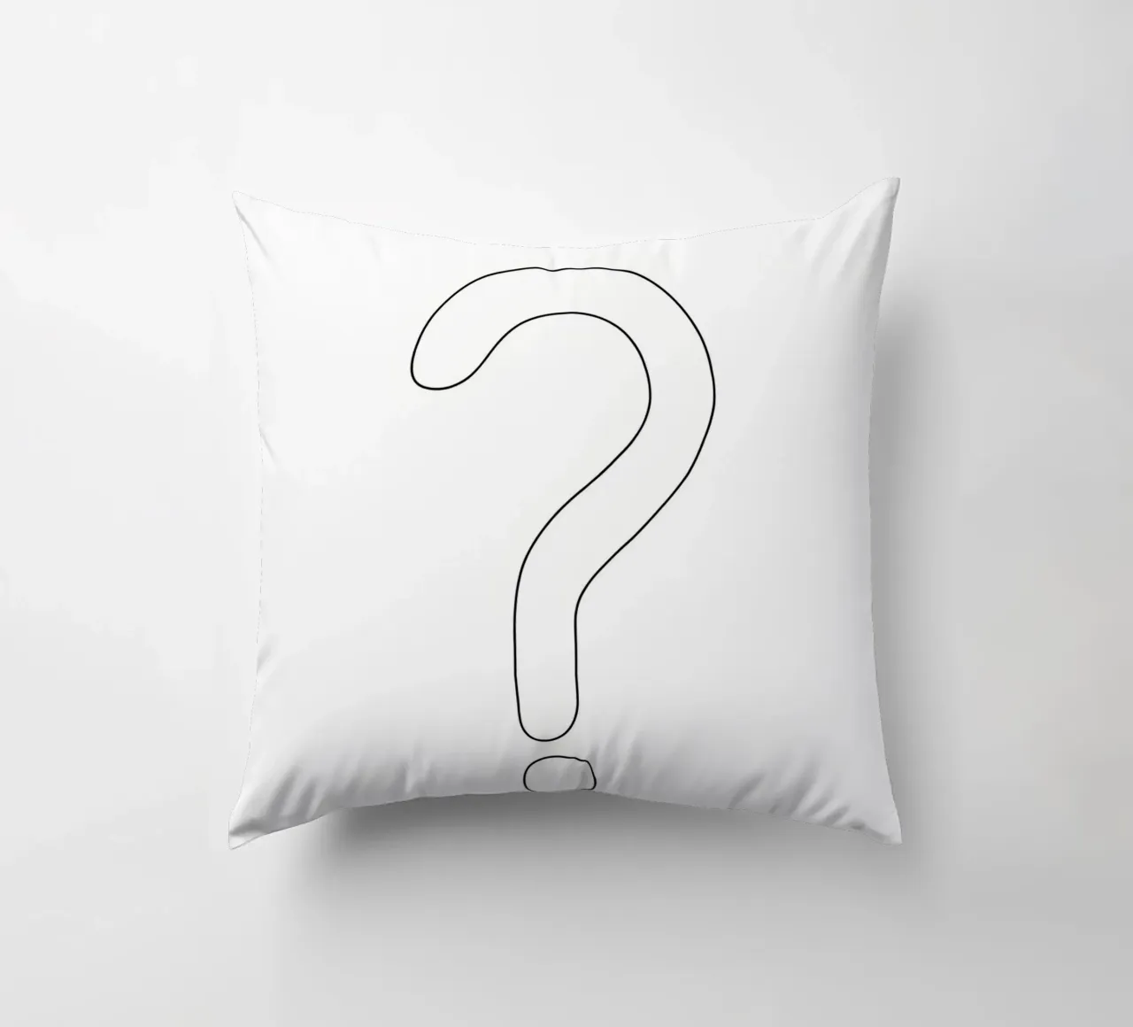 A Big Question Mark - Minimalist Line Art decorative cushion by Viv Line Art