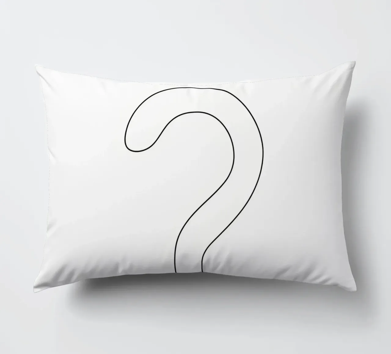 A Big Question Mark - Minimalist Line Art decorative cushion by Viv Line Art