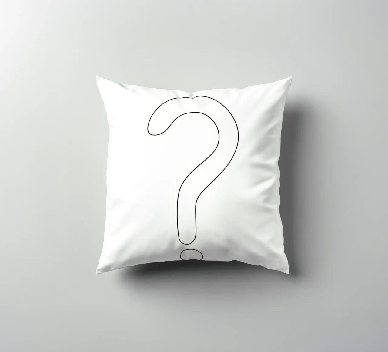 A Big Question Mark - Minimalist Line Art decorative cushion by Viv Line Art