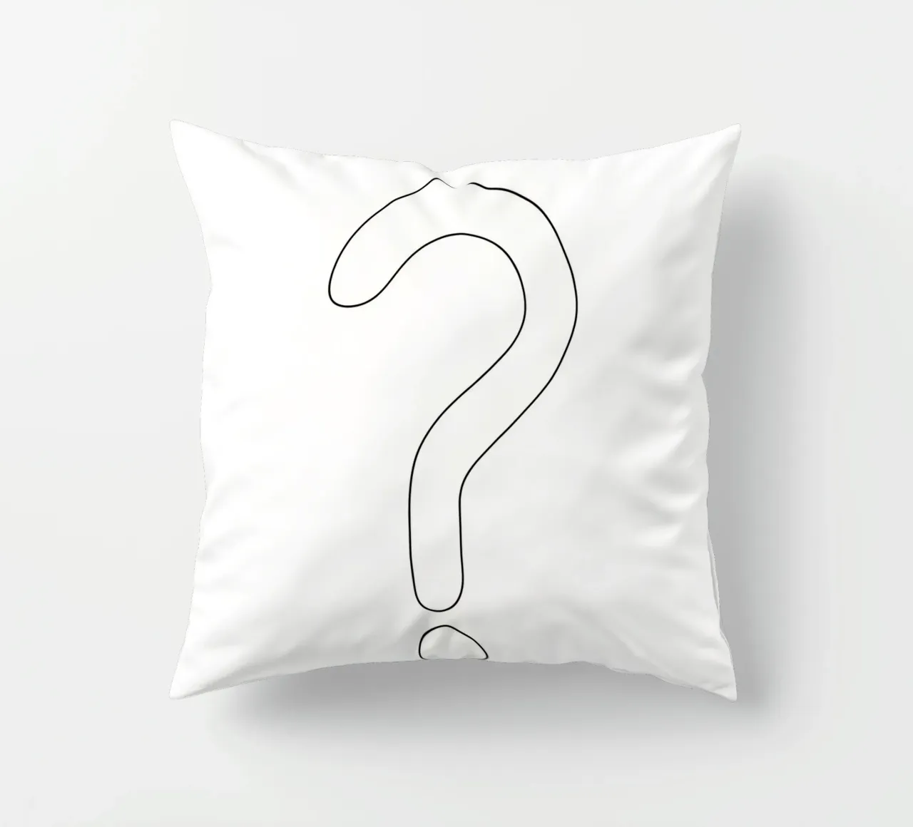A Big Question Mark - Minimalist Line Art decorative cushion by Viv Line Art