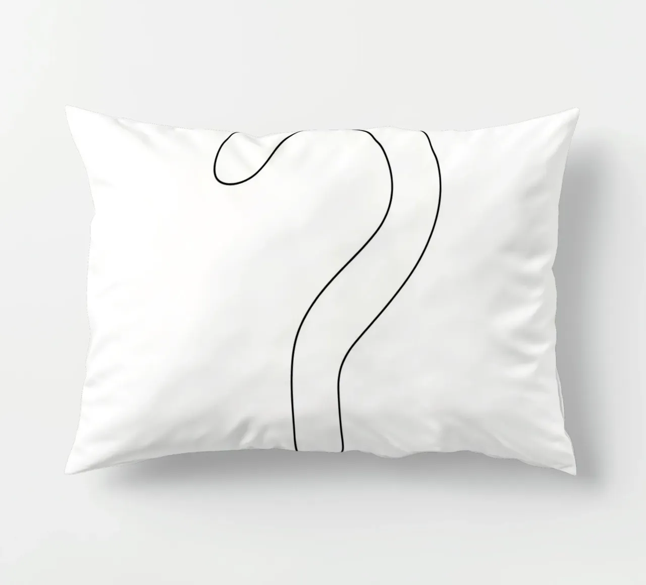 A Big Question Mark - Minimalist Line Art decorative cushion by Viv Line Art