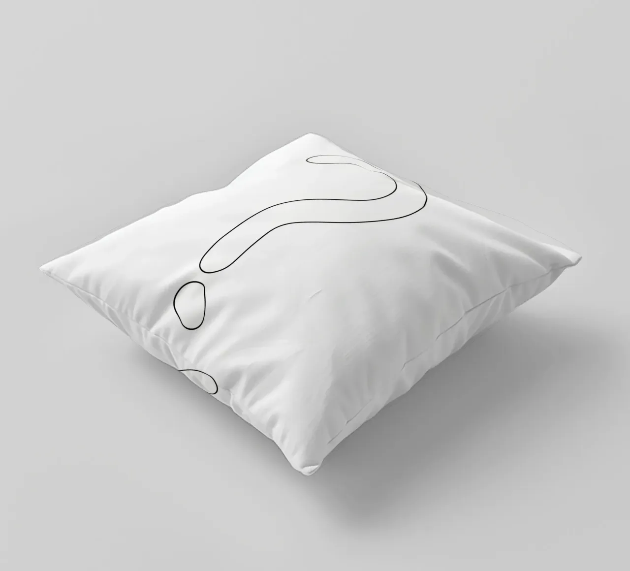 A Big Question Mark - Minimalist Line Art decorative cushion by Viv Line Art