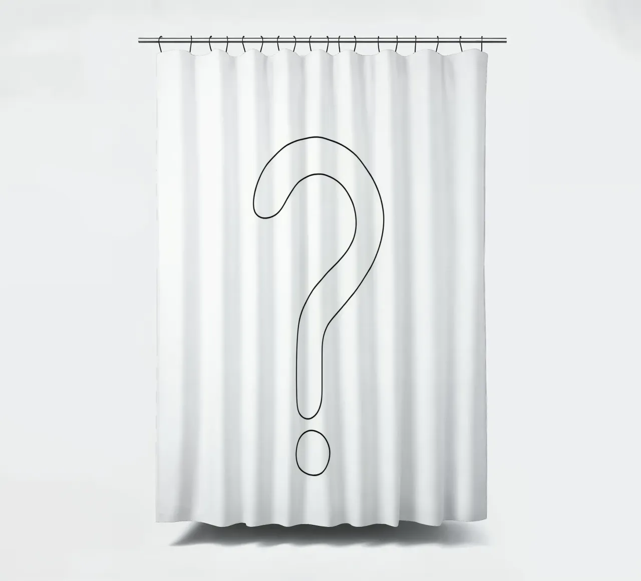 Un grand point d'interrogation - Dessin au trait minimaliste rideau de douche de Viv Line Art