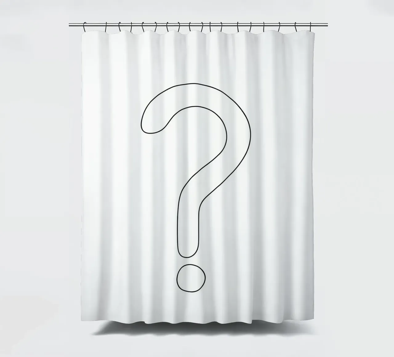 Un grand point d'interrogation - Dessin au trait minimaliste rideau de douche de Viv Line Art