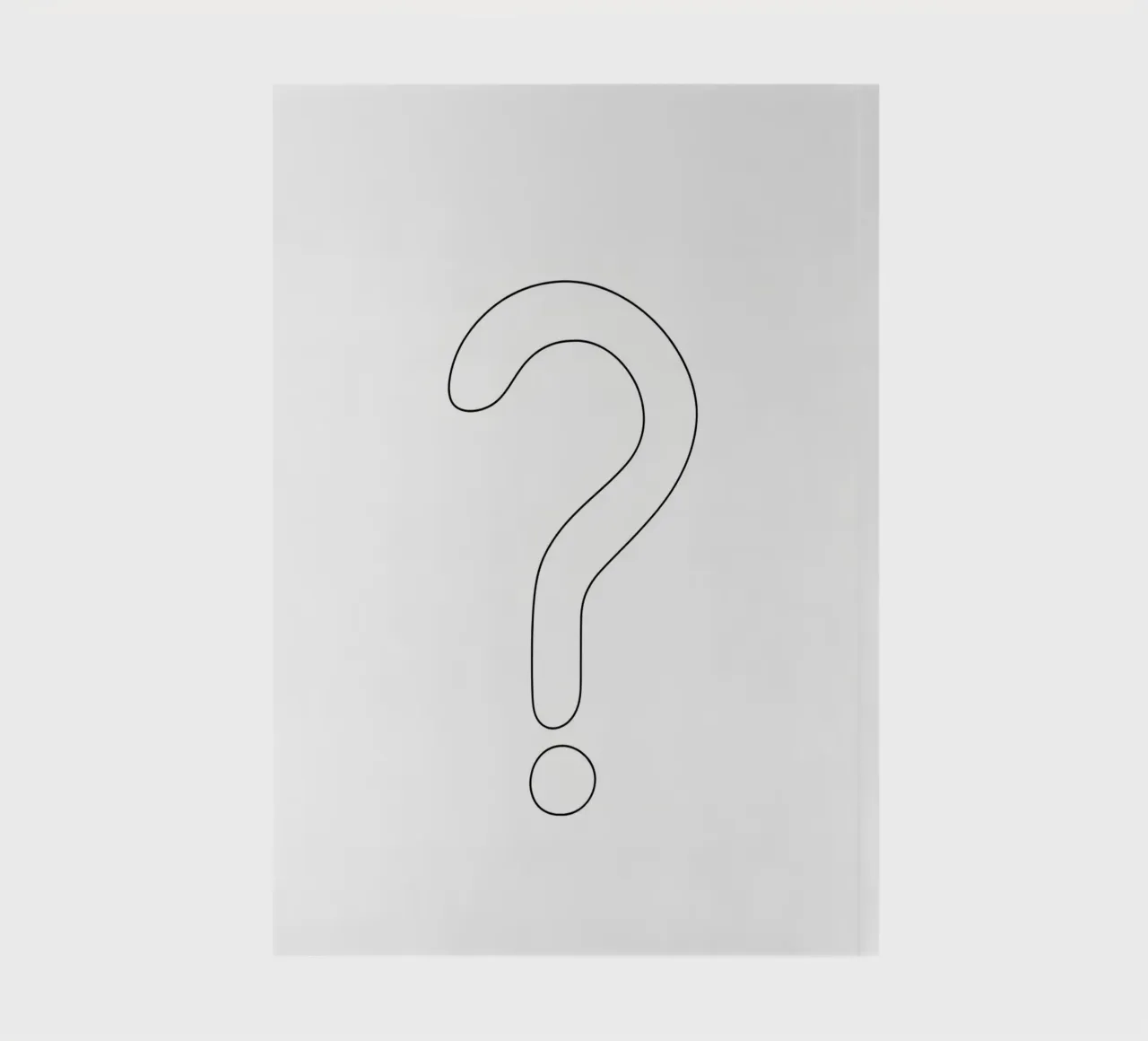 Un grand point d'interrogation - Dessin au trait minimaliste carnet de notes de Viv Line Art