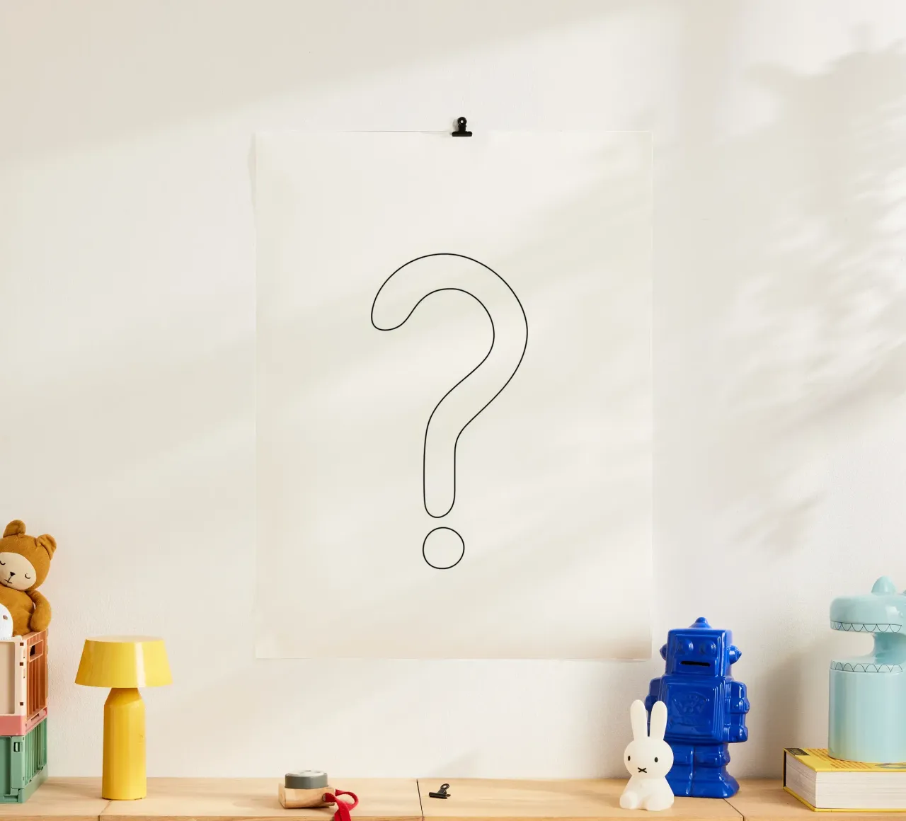Un grand point d'interrogation - Dessin au trait minimaliste hahnemühle de Viv Line Art