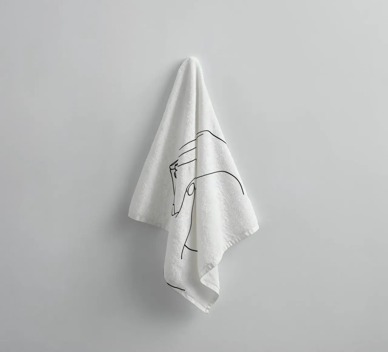 Tother - Dessin au trait minimaliste serviette de bain de Viv Line Art